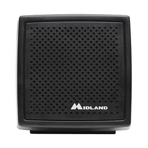 Midland- 21-406 Heavy-duty 20W Deluxe External Speaker - Swivel Base Bracket Works with Midland CB and MXT radios 8-OHM Sound System 3.5mm audio plug - off-roading, farming - 5-FT Cable - Image 1