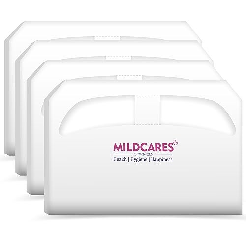 MildCares Disposable Toilet Seat Covers (Pack of 4-400 Sheets) | No Direct Contact With Unhygienic Seats | Protects Against Germs For Public Toilets & Travel Essential | Flushable & Nature Friendly - Image 1