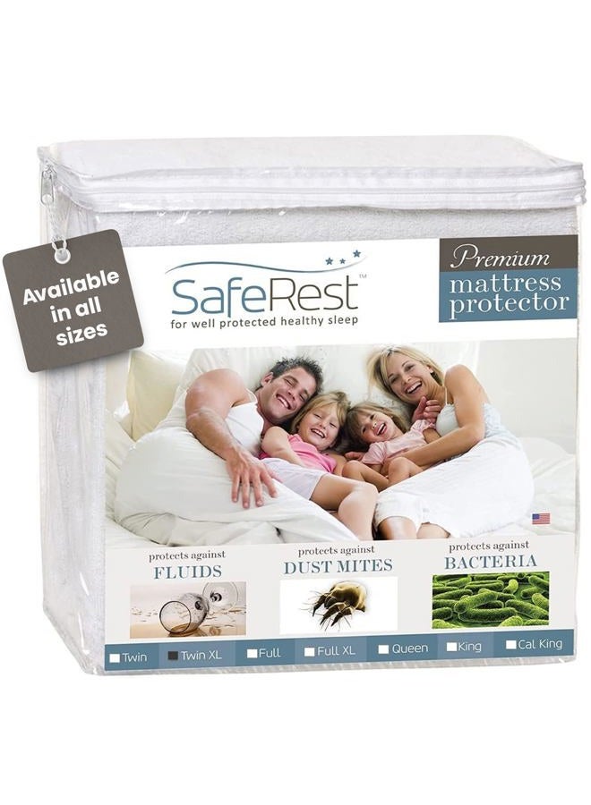 SafeRest 100% Waterproof Twin XL Size Mattress Protector - College Dorm Size for Back to School - Machine Washable Cotton Mattress Cover for Bed - Perfect Bedding Airbnb Essentials for Hosts - Image 1