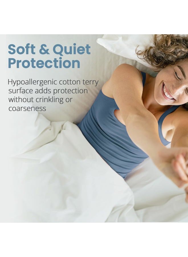SafeRest 100% Waterproof Twin XL Size Mattress Protector - College Dorm Size for Back to School - Machine Washable Cotton Mattress Cover for Bed - Perfect Bedding Airbnb Essentials for Hosts - Image 3