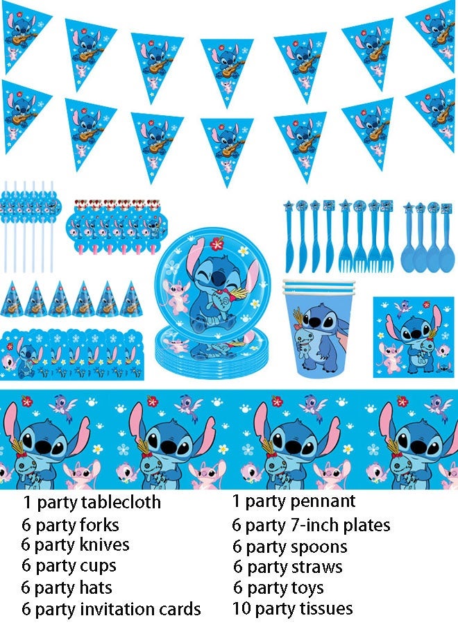 STITCH 66-piece Stitch themed birthday party disposable supplies set - Image 1