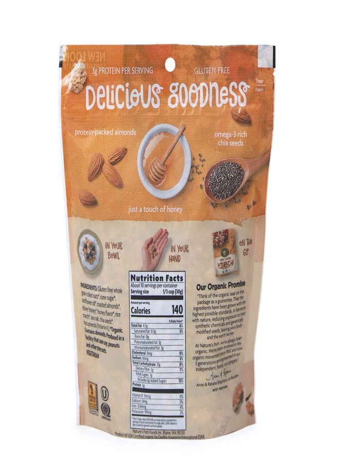 Nature's Path Organic Gluten Free Honey Almond Granola, 11 Ounce (Pack of 5), Non-GMO, 15g Whole Grains, with Omega-3 Rich Chia Seeds - Image 2