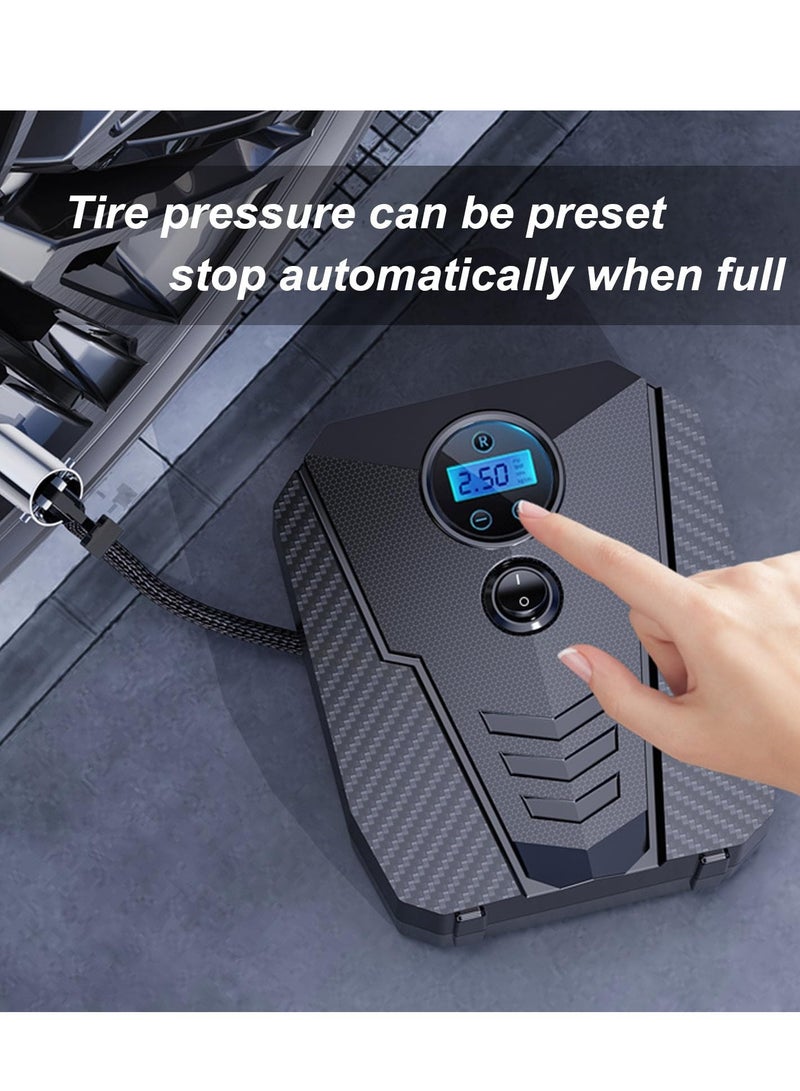 SUITU Air Compressor Portable Tire Inflator for Car Tires, Digital Pressure Gauge, Presetting & Auto Shut-off 12V DC Air Pump Max 150 PSI for Car SUV Motorcycle Bike ATV Ball  - Image 3