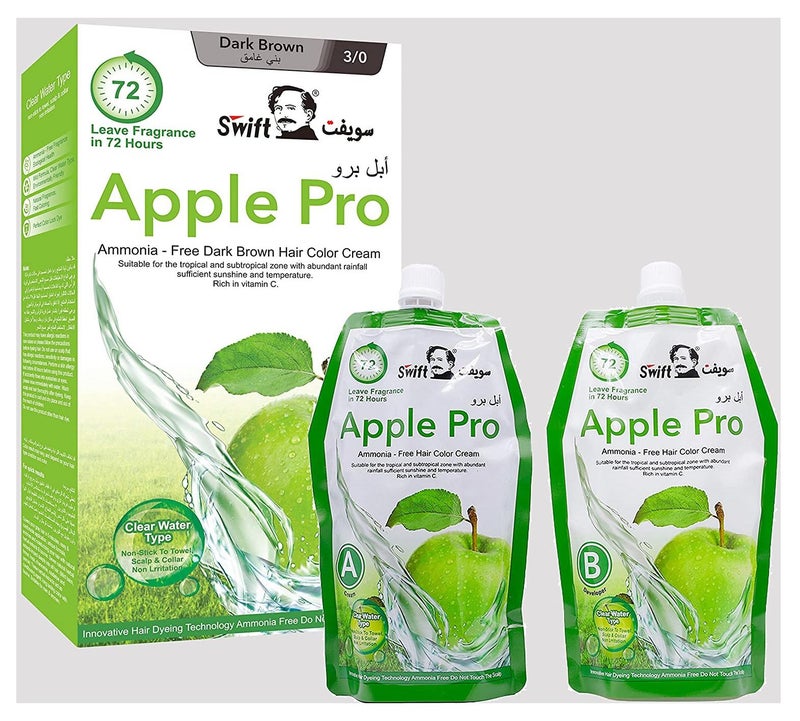 سويفت صبغة شعر آبل برو خالية من الأمونيا رقم 3 بني غامق 1000 مل8yt - Image 1