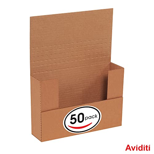 Aviditi Brown Kraft Easy-Fold Mailing Boxes, 9 1/2 x 6 1/2 x 2 Inches, Pack of 50, Crush-Proof, For Shipping, Mailing and Storing - Image 3