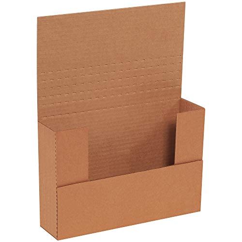 Aviditi Brown Kraft Easy-Fold Mailing Boxes, 9 1/2 x 6 1/2 x 2 Inches, Pack of 50, Crush-Proof, For Shipping, Mailing and Storing - Image 1