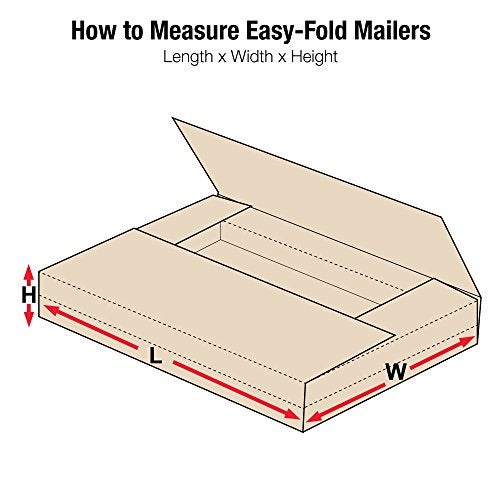 Aviditi Brown Kraft Easy-Fold Mailing Boxes, 9 1/2 x 6 1/2 x 2 Inches, Pack of 50, Crush-Proof, For Shipping, Mailing and Storing - Image 2