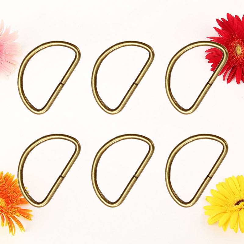 20PCS Metal Shoulder Strap D Ring Multipurpose Bag Webbing Ring Accessories for Luggage Clothes Backpack Belt (Bronze) - Image 3