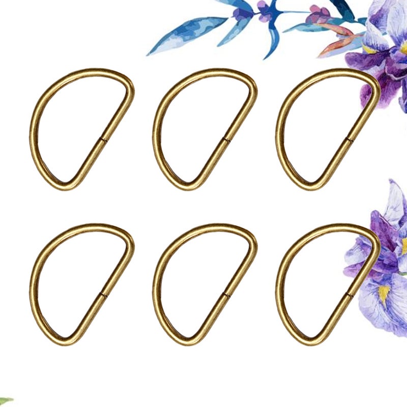 20PCS Metal Shoulder Strap D Ring Multipurpose Bag Webbing Ring Accessories for Luggage Clothes Backpack Belt (Bronze) - Image 4
