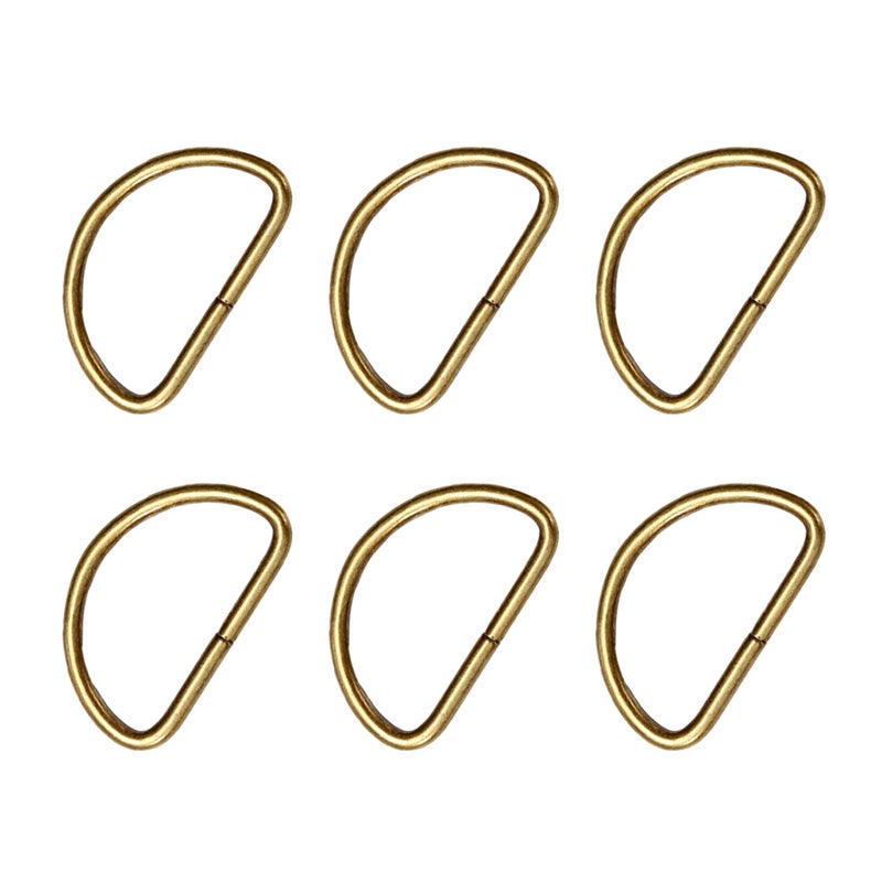 20PCS Metal Shoulder Strap D Ring Multipurpose Bag Webbing Ring Accessories for Luggage Clothes Backpack Belt (Bronze) - Image 1