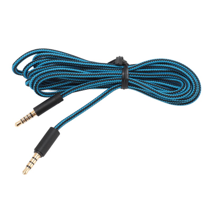 3.5mm Audio Cable 5ft Braided Nylon Male to Male - Gold Plated Connectors Gaming Headset Replacement Cable for PS5 Xbox One Laptops - Image 1
