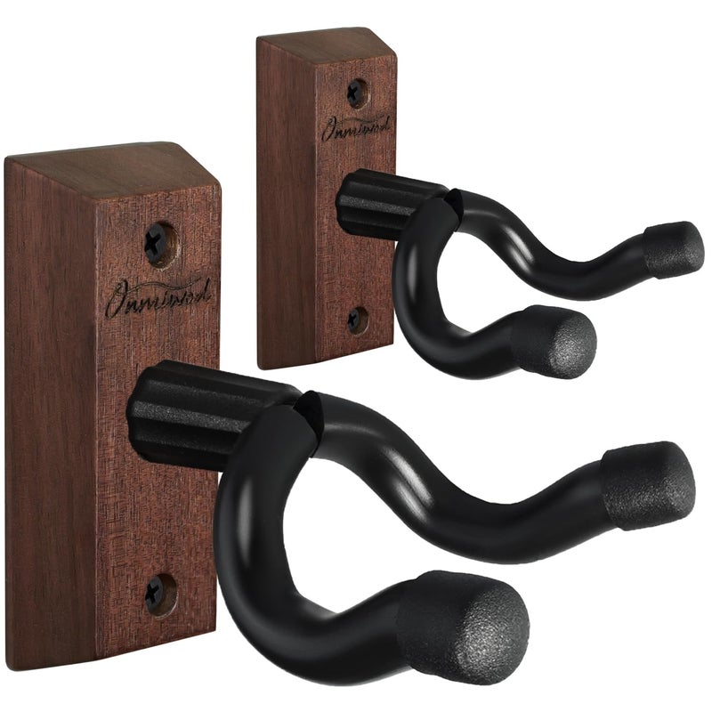 Onmiwod Guitar Wall Mount 2 Pack Acacia Hardwood Guitar Hanger UShaped Guitar Wall Hanger Mount Guitar Holder Hook Stand Wall for Acoustic Electric Guitar Banjo Bass for Guitar Player Men Boy - Image 2