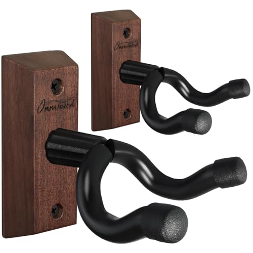 Onmiwod Guitar Wall Mount 2 Pack Acacia Hardwood Guitar Hanger UShaped Guitar Wall Hanger Mount Guitar Holder Hook Stand Wall for Acoustic Electric Guitar Banjo Bass for Guitar Player Men Boy - Image 1