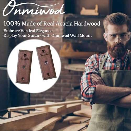 Onmiwod Guitar Wall Mount 2 Pack Acacia Hardwood Guitar Hanger UShaped Guitar Wall Hanger Mount Guitar Holder Hook Stand Wall for Acoustic Electric Guitar Banjo Bass for Guitar Player Men Boy - Image 3