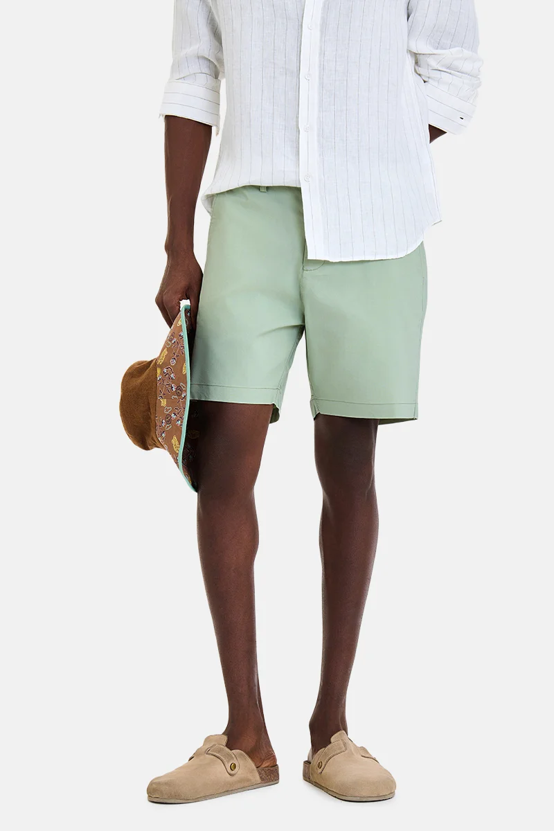 SNITCH Green Solid Relaxed Casual Shorts