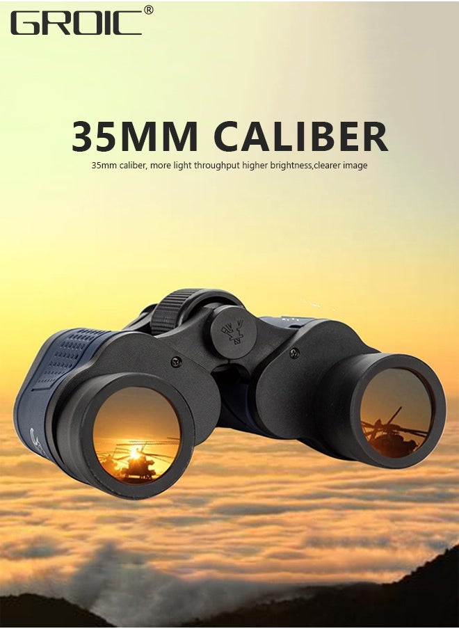 GROIC 60X60 Binoculars for Adults with Low Light Night Vision Professional Waterproof High Power Optical Telescope for Stargazing Bird Watching Concerts Football Sightseeing Hunting  - Image 3