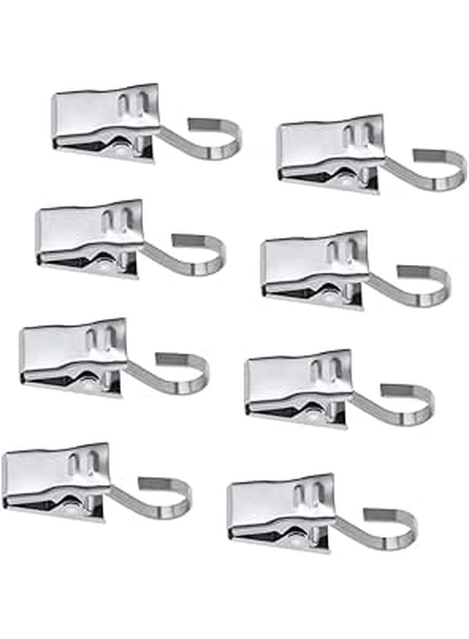 60 PCS Stainless Steel Curtain Hooks No Drilling Hard Wire Hanger Clips for Bathroom Bedroom Dorm Decor - Image 1