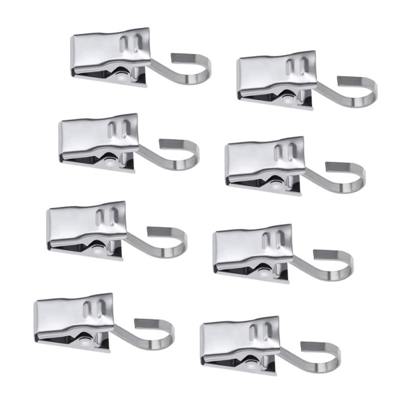 60 PCS Stainless Steel Curtain Hooks No Drilling Hard Wire Hanger Clips for Bathroom Bedroom Dorm Decor - Image 2