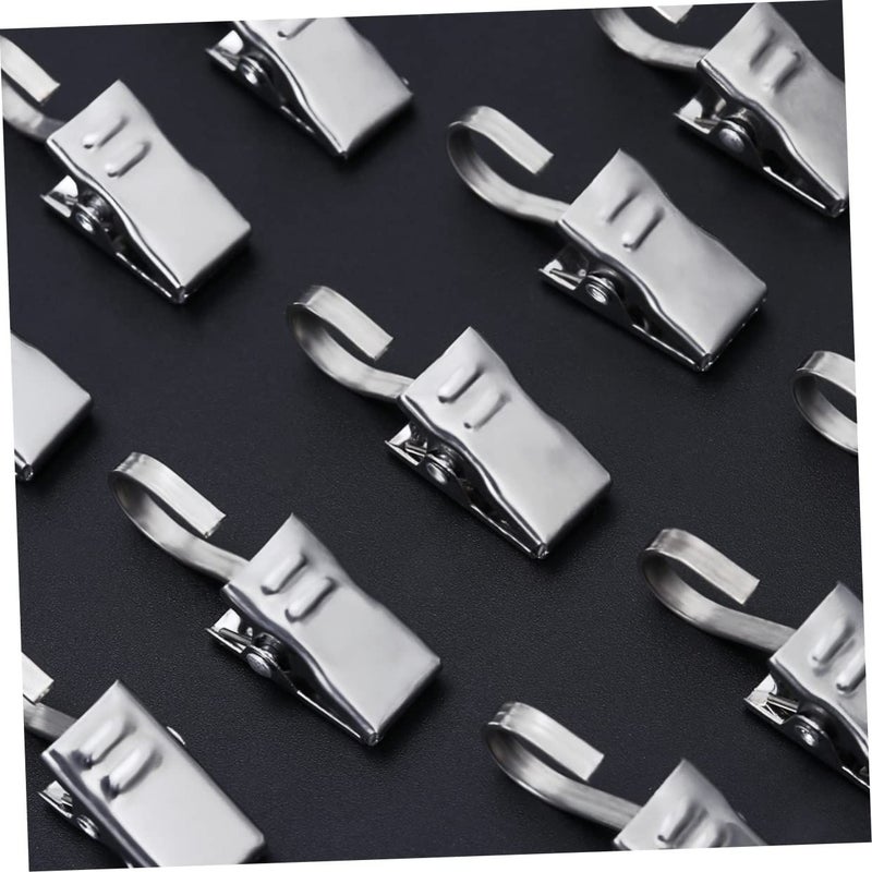 60 PCS Stainless Steel Curtain Hooks No Drilling Hard Wire Hanger Clips for Bathroom Bedroom Dorm Decor - Image 4