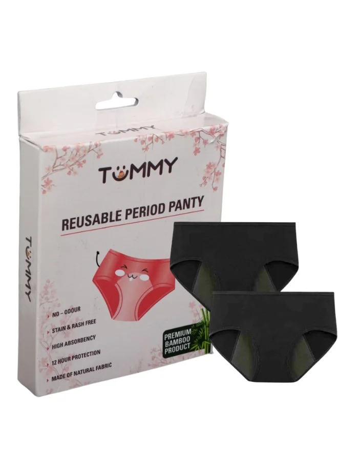 TUMMY Pack of 5 Leakproof Period Panty Set Super Comfy Period Panties Bamboo Cotton Menstrual Panty for Teens Girls & Women