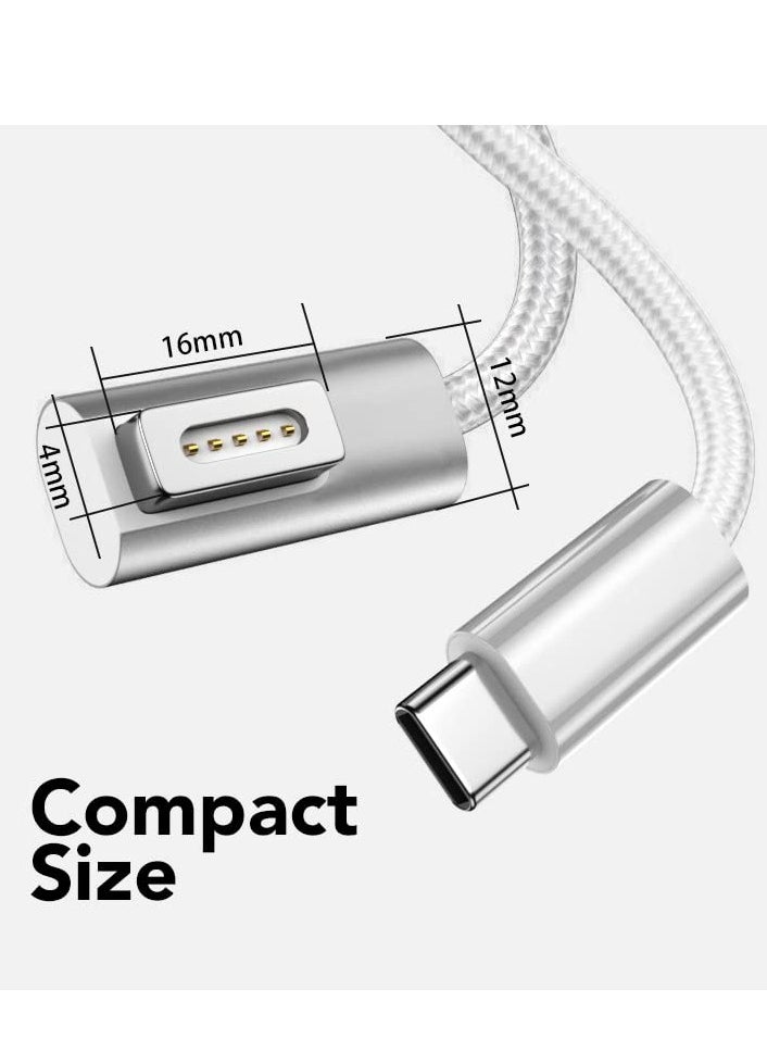 SYOSI - USB C Magnetic Right Angle Adapter USB C 2 T-Tip Cable Cord 1.8M PD 60W 100W Power Fast Head Charging Compatible with Old MacBook Pro After 2012 Year for Magsafe2 C - Image 1