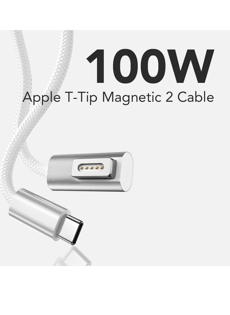 SYOSI - USB C Magnetic Right Angle Adapter USB C 2 T-Tip Cable Cord 1.8M PD 60W 100W Power Fast Head Charging Compatible with Old MacBook Pro After 2012 Year for Magsafe2 C - Image 1