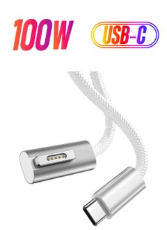 USB C Magnetic Right Angle Adapter USB C 2 T-Tip Cable Cord 1.8M PD 60W 100W Power Fast Head Charging Compatible with Old MacBook Pro After 2012 Year for Magsafe2 C