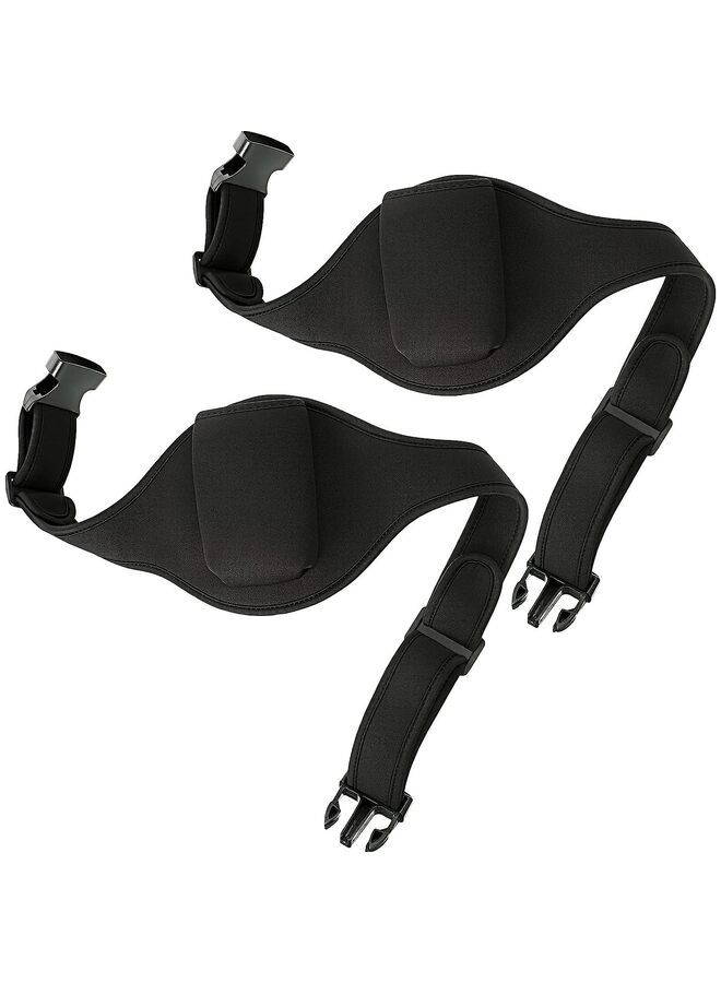 حقيبة حزام ميكروفون لمدرب اللياقة البدنية مكونة من قطعتين وحقيبة حمل وحقيبة خصر قابلة للتعديل مصنوعة من مادة النيوبرين وحزام ممتص للعرق للمسرح ومكبرات الصوت باللون الأسود الكلاسيكي - Image 1