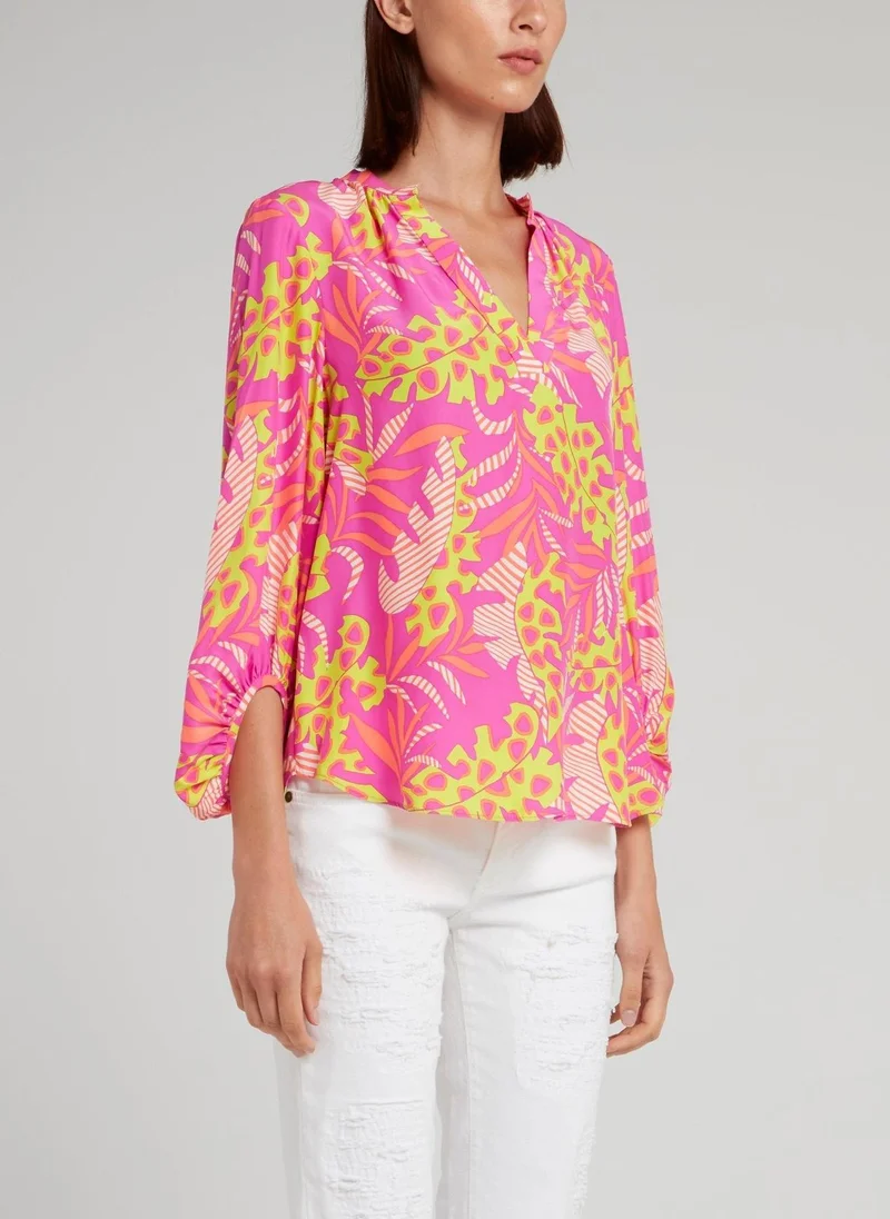 Alice and trixie Pink Tropical Print Top