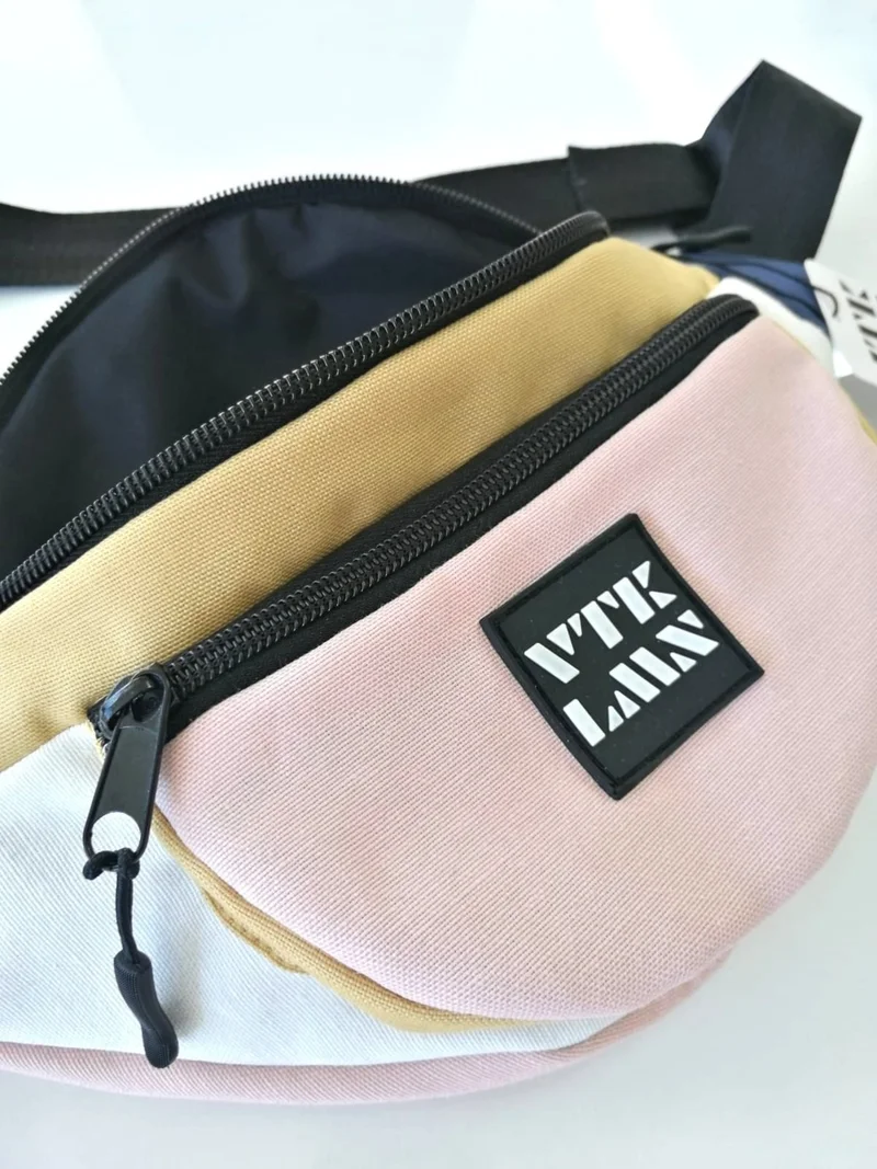 Vatkalimon Pink Cream Colored Shoulder and Waist Bag