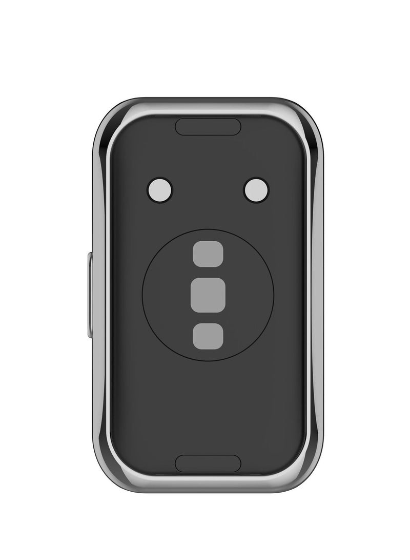 Case Protector Compatible with Huawei Band 8 Watch Full TPU Case Protector with TPU Screen Coverage (Silver) - Image 5