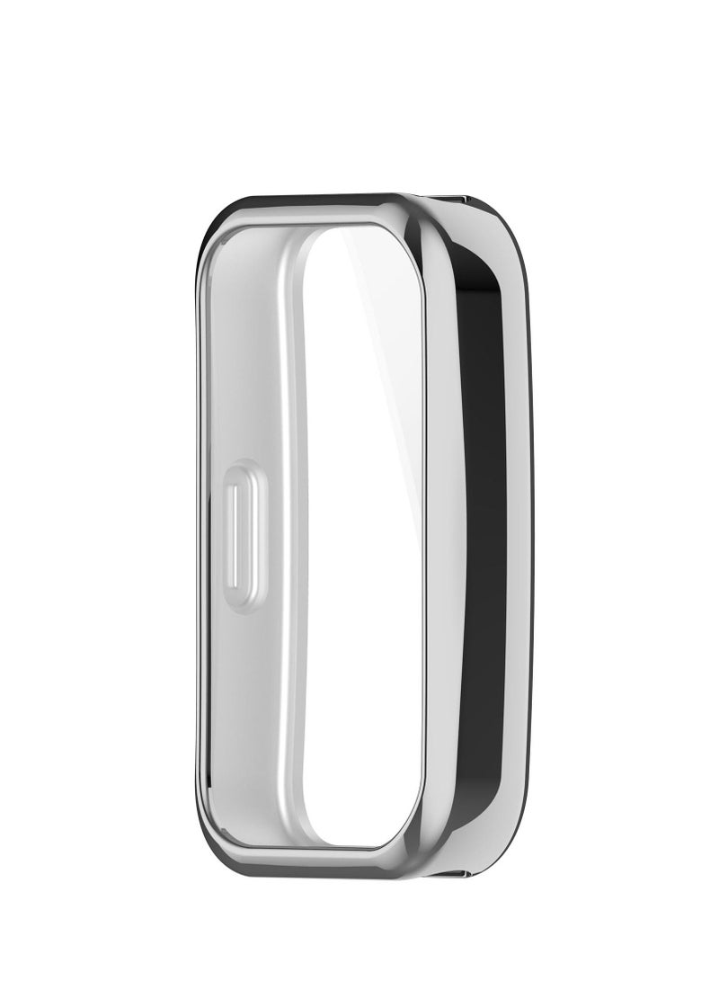 Case Protector Compatible with Huawei Band 8 Watch Full TPU Case Protector with TPU Screen Coverage (Silver) - Image 3