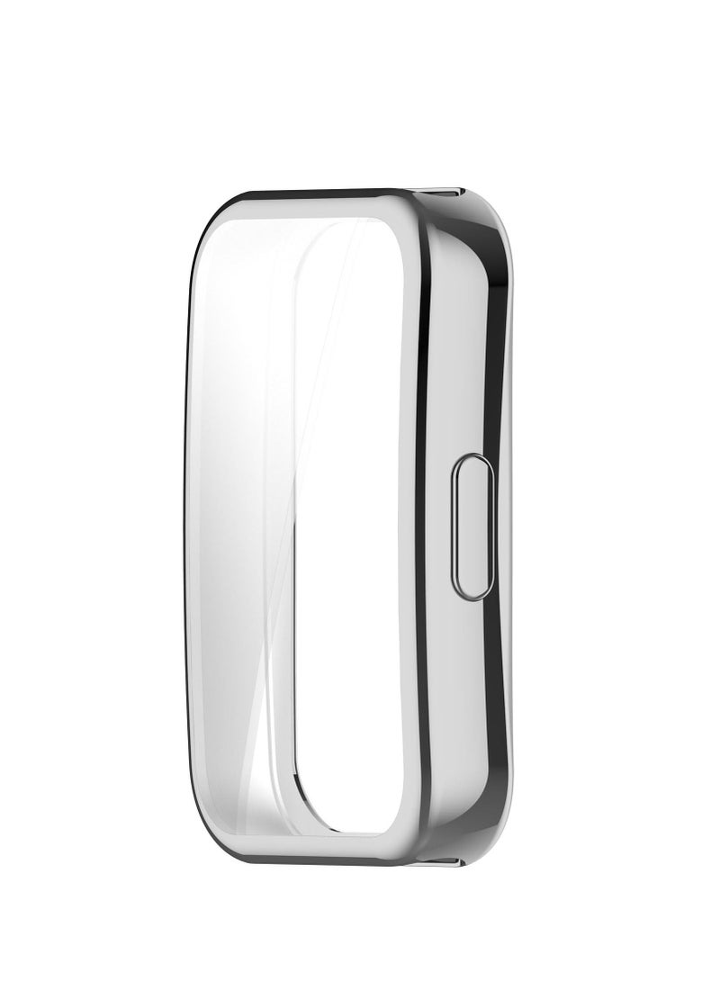 Case Protector Compatible with Huawei Band 8 Watch Full TPU Case Protector with TPU Screen Coverage (Silver) - Image 2