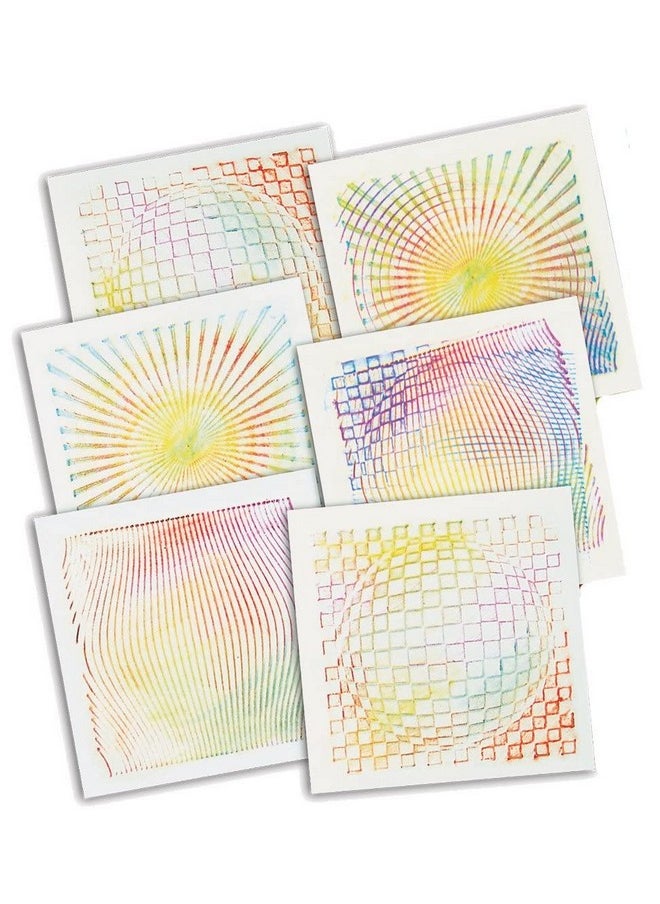 Roylco ROYLCO R5841 Optical Illusion 7 by 7-Inch Rubbing Plates, 6-Pack  - Image 1