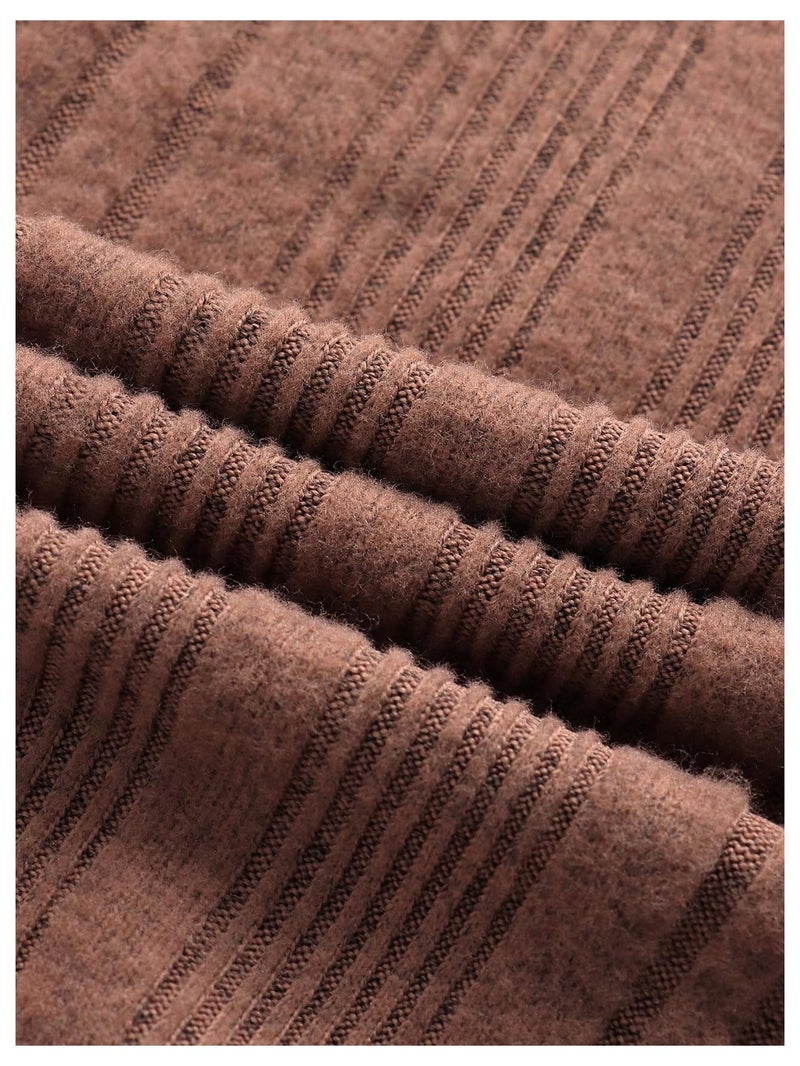 Verdusa Womens Plus Size Sweater Dress Fall Dresses Bell Long Sleeve Lightweight Short Sweater Dresses Corset Dress Brown X-Large Plus - Image 3