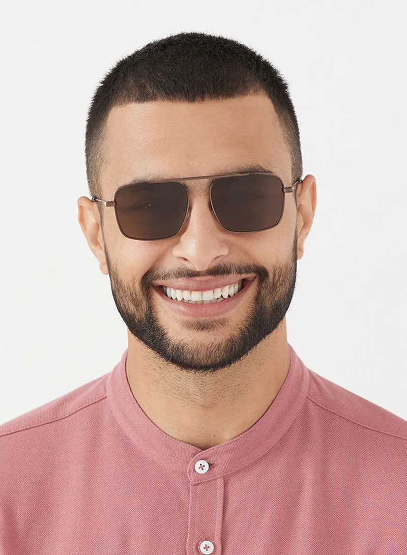 30Sundays Heirloom,Unisex Sunglasses, Rectangle Sunglasses, UV Protection: UV400 (Brown,Brown)