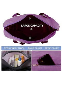 Spaceshoop Large Capacity Folding Travel Bag, Waterproof Lightweight Gym Bag with Wet and Dry Separation Bag, for Travel, Sports, Gym Bags  - Image 5