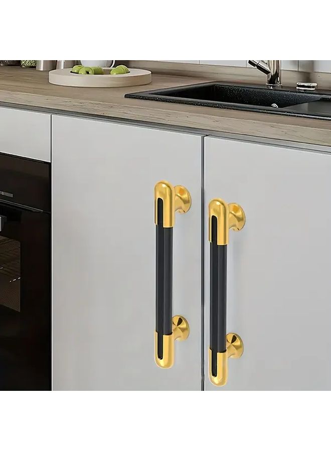Black And Gold Two Tone Aluminum Handles 9 6cm Drawer Pulls For Cabinets And Doors 16pcs Set - Image 4