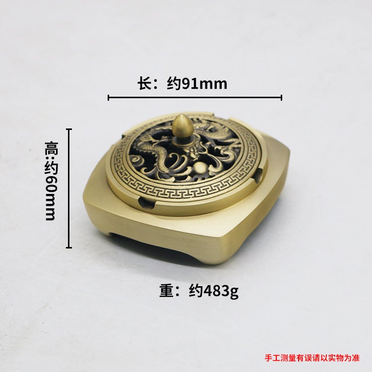 Creative Brass Ashtray With Cover, Personalized Ashtray, Home Living Room, Office, Chinese Coffee Table, Exquisite Desktop Ornaments - Image 5