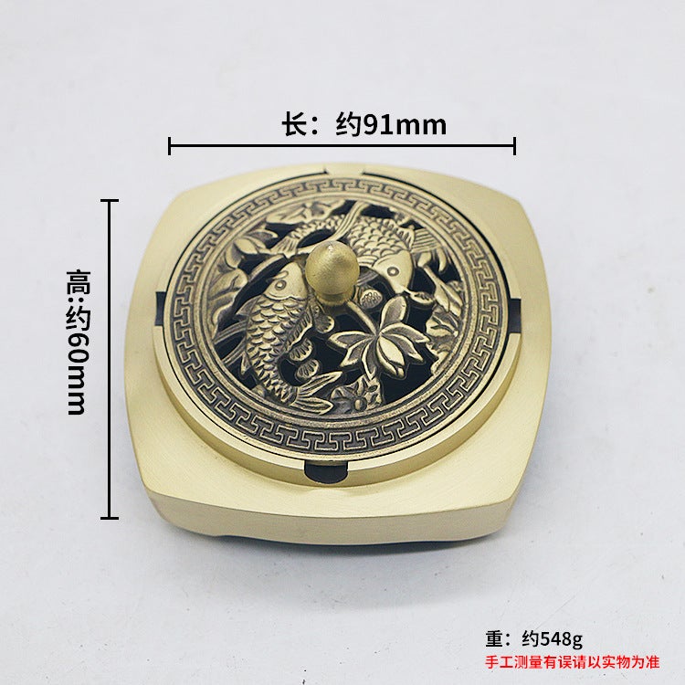 Creative Brass Ashtray With Cover, Personalized Ashtray, Home Living Room, Office, Chinese Coffee Table, Exquisite Desktop Ornaments - Image 1