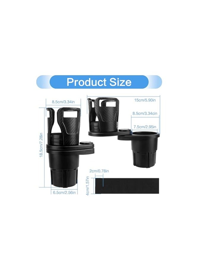 CupHolder 2-in-1 360° Rotatable Universal Car Drink Adjustable Coffee Bottle Cup Holder, Acrylic, Black - Design may vary. - Image 5