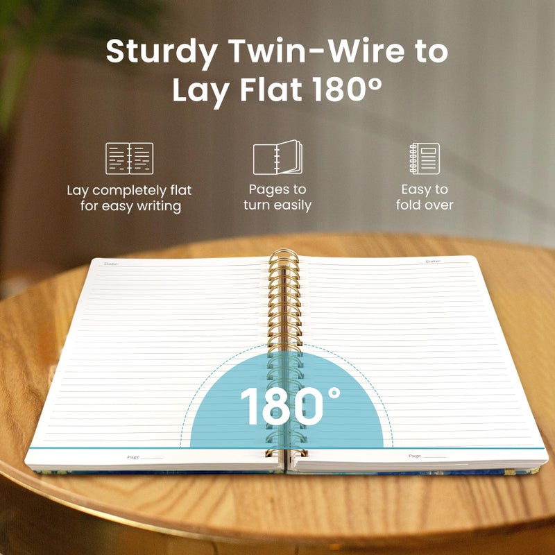 Taja Lined Spiral Notebook Journal for Work, 300 Pages Thick B5 (7.1"x10") College Ruled Journal for Women & Writing, Hardcover Notebook for Note Taking, Perfect for Office Home School, Color Splash - Image 4