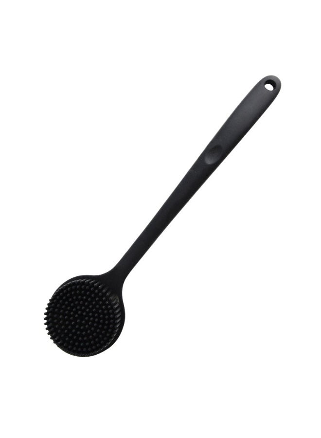 سيليكون الجسم المكرر, مقبض طويل العودة المكرر للدش, سيليكون الجسم فرشاة دش المكرر للجسم, دش سروش العودة فرشاة الجسم التقشير, أسود. - Image 1