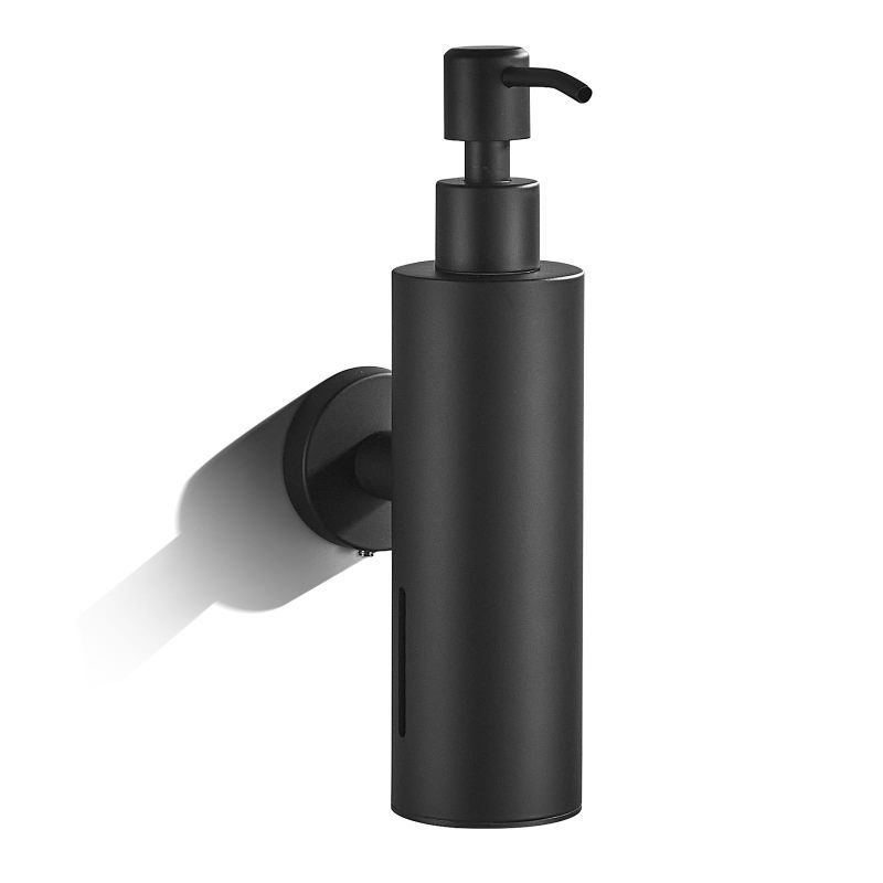 Wall Mounted Soap Dispenser: Black Stainless Steel, Space-Saving Design - Durable Rust-Resistant Construction, Easy Installation Options for Bathroom Kitchen Hotel Restaurant Cafe - Image 1