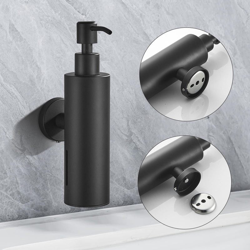Wall Mounted Soap Dispenser: Black Stainless Steel, Space-Saving Design - Durable Rust-Resistant Construction, Easy Installation Options for Bathroom Kitchen Hotel Restaurant Cafe - Image 2