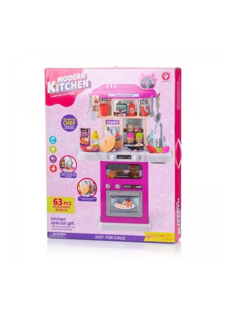 بريميم مجموعة ألعاب مطبخ الشيف للأطفال - لعبة طبخ تظاهرية مع ملحقات وأضواء وأصوات - Image 5