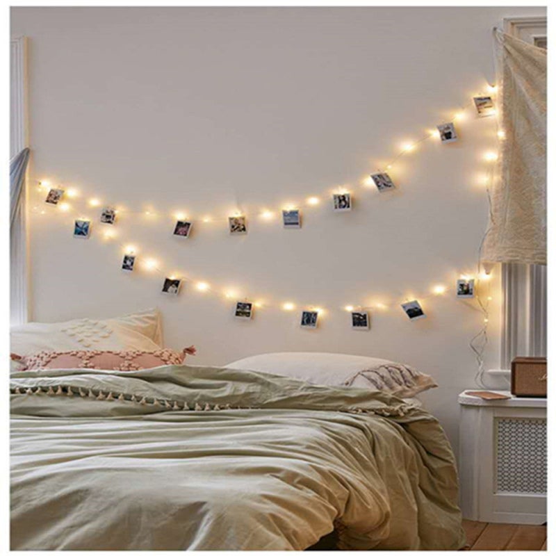 Copper Wire Fairy String Light: 10 Meters 100 LEDs - Portable Mini Size With 20 Hanging Clips Safe Durable Plastic for Home Bedroom Garden Wedding Festival Decoration - Image 2