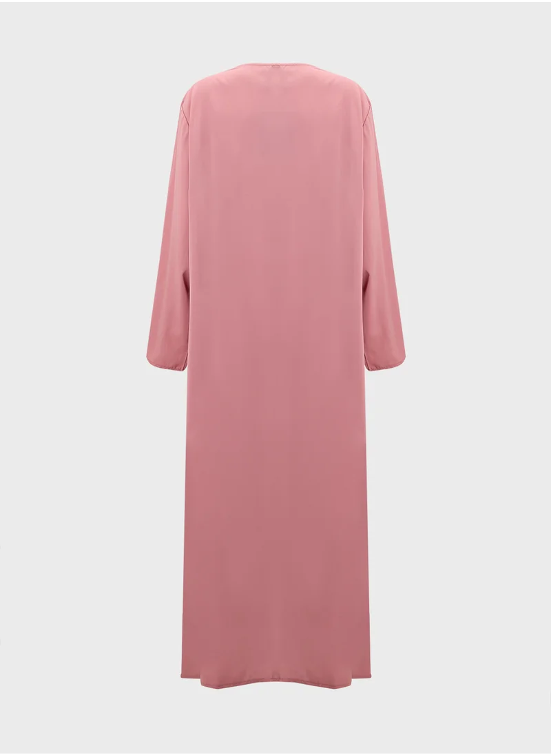 خزانة Plus Size Embroidered Jalabiya