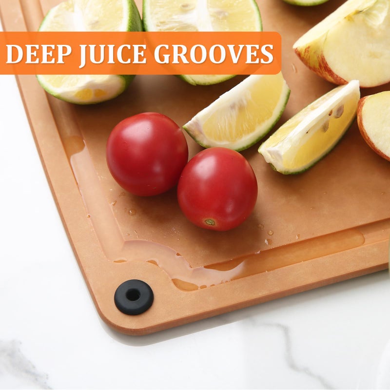 Barenthal 2PC Cutting Boards for Kitchen Dishwasher Safe Eco-Friendly Composite Cutting Board, Reversible Chopping Board with Handles & Juice Grooves, Small & Medium Cutting Board for Kitchen - Image 5