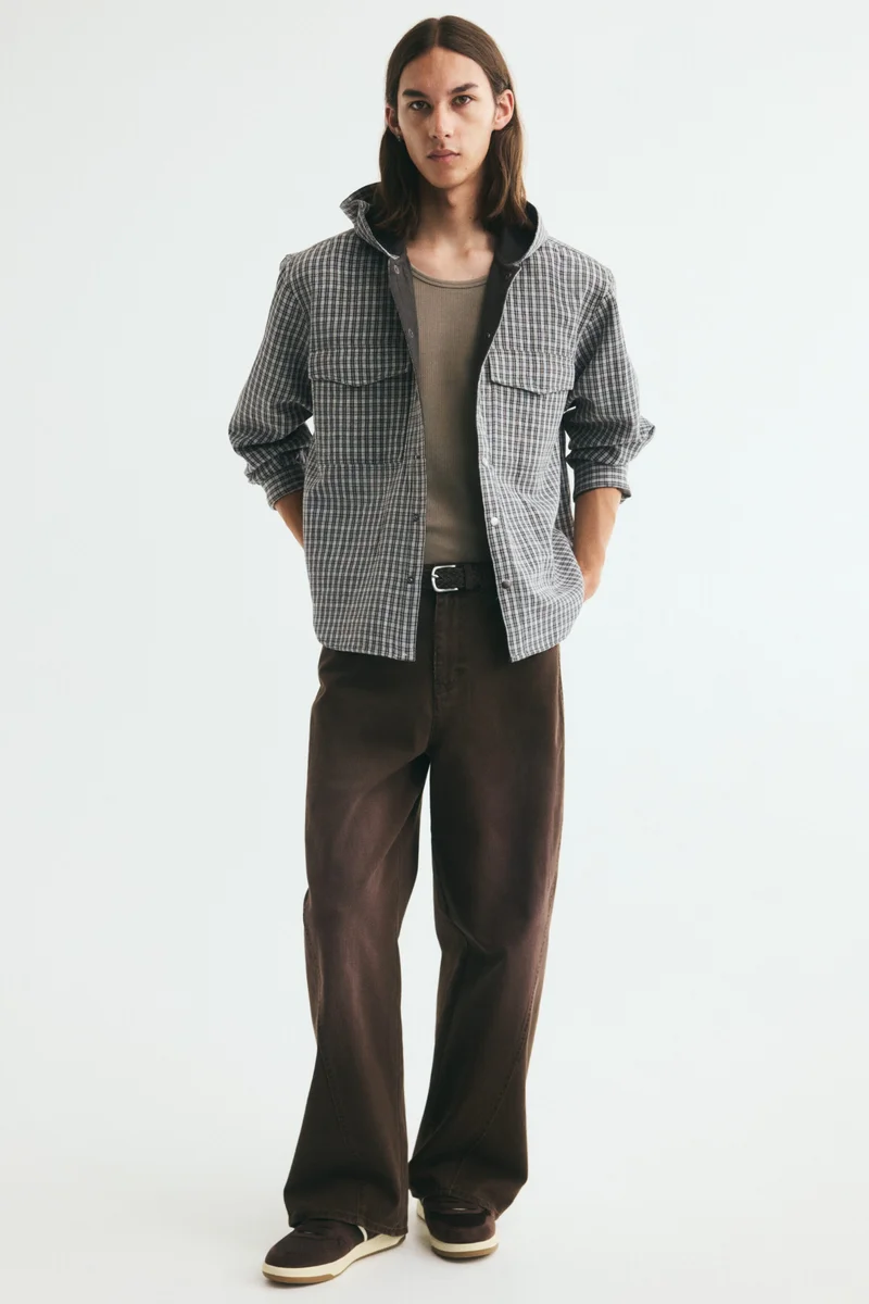 H&M  Hooded cotton overshirt for Men | Best Price UAE